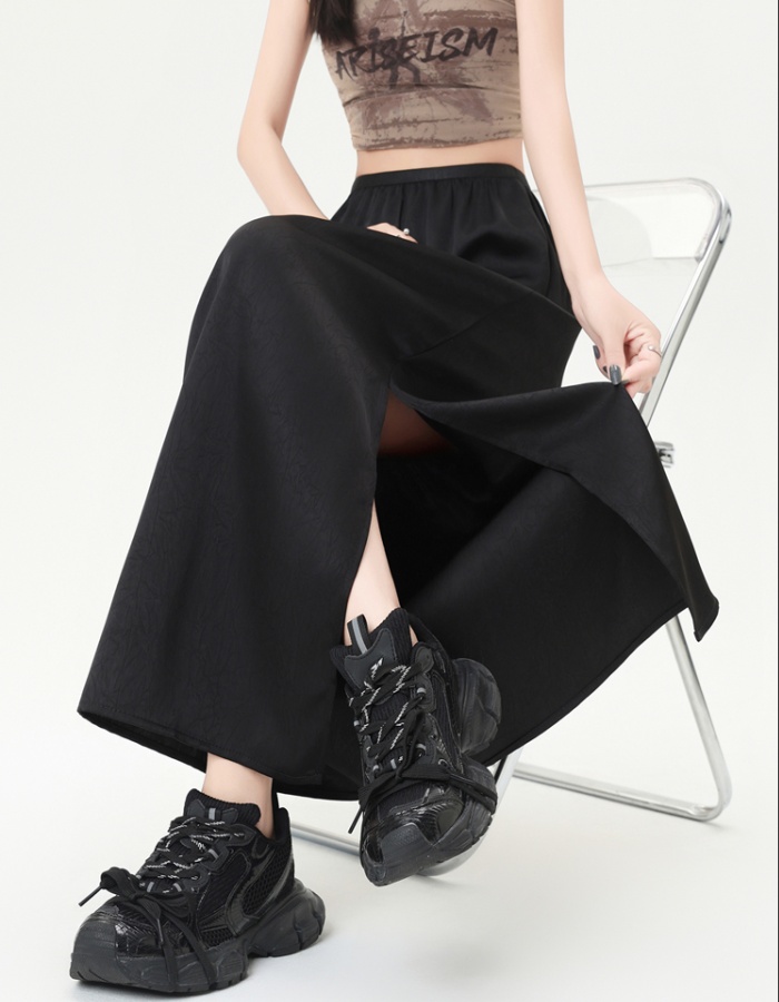 Split A-line skirt high waist one step skirt for women