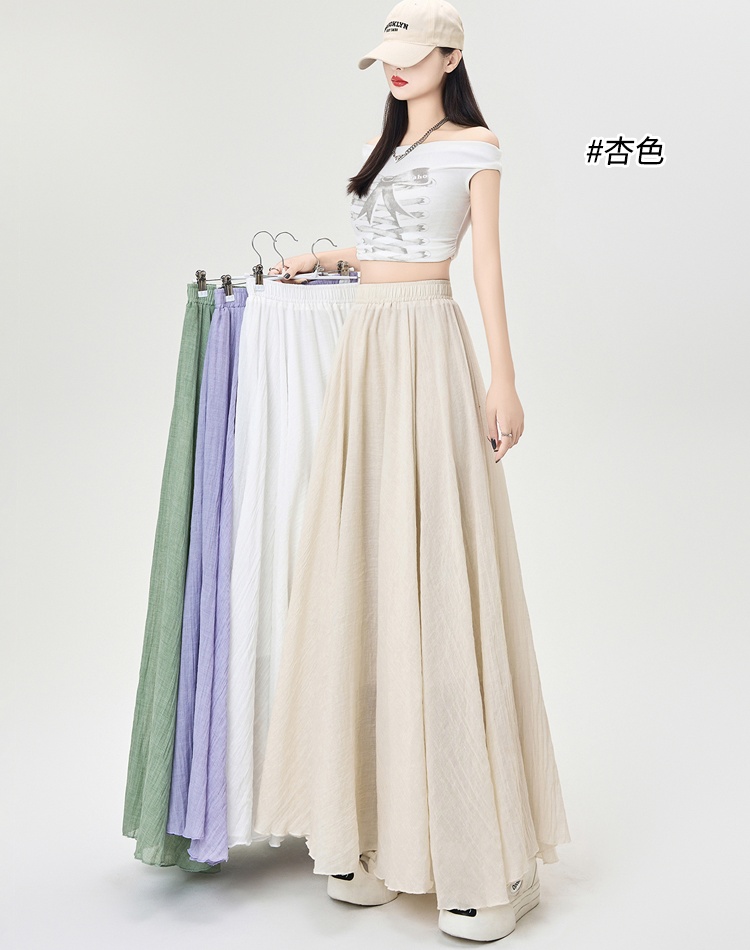 Summer cotton linen skirt big skirt long skirt for women