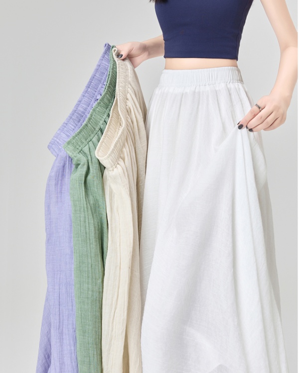 Summer cotton linen skirt big skirt long skirt for women