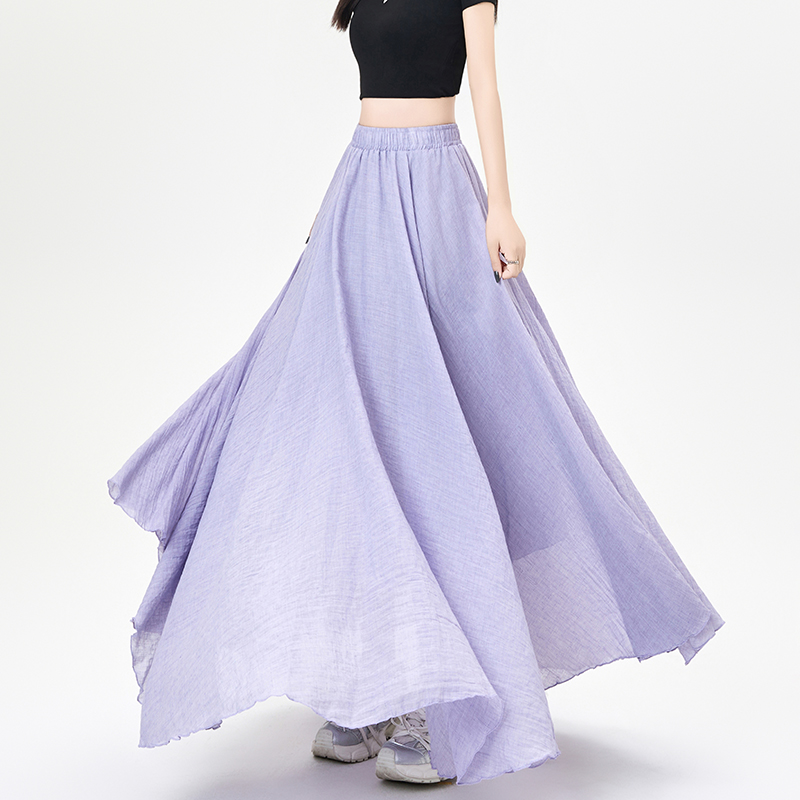 Summer cotton linen skirt big skirt long skirt for women