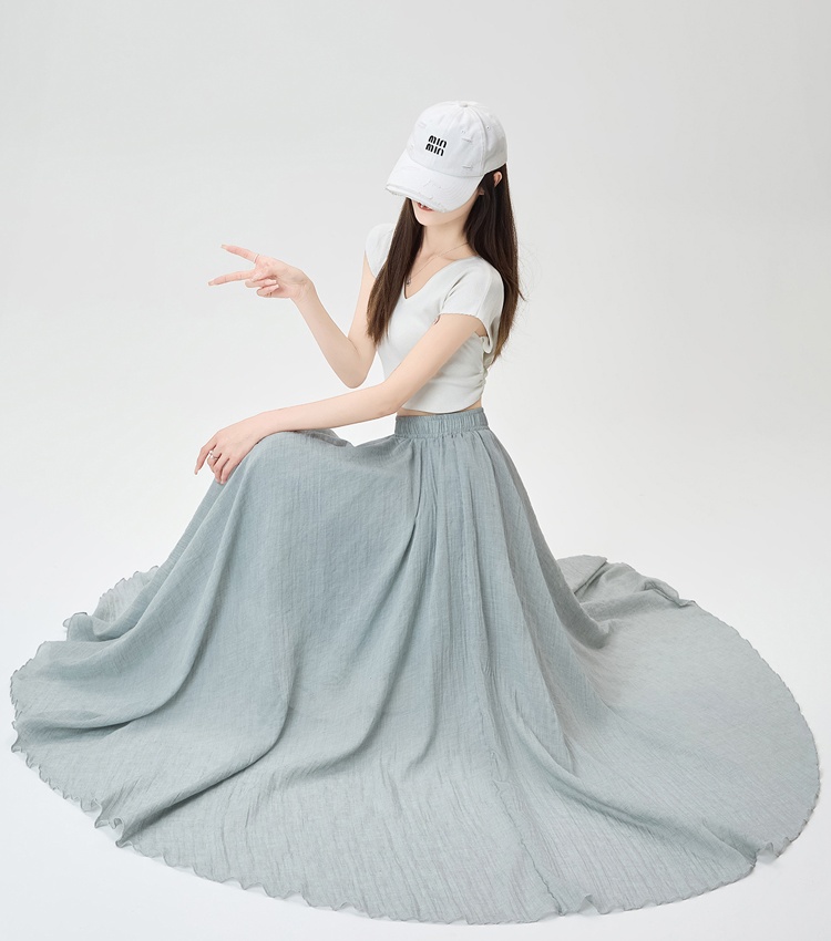 Summer cotton linen skirt big skirt long skirt for women