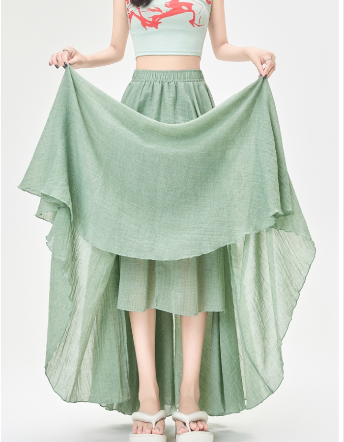 Summer cotton linen skirt big skirt long skirt for women