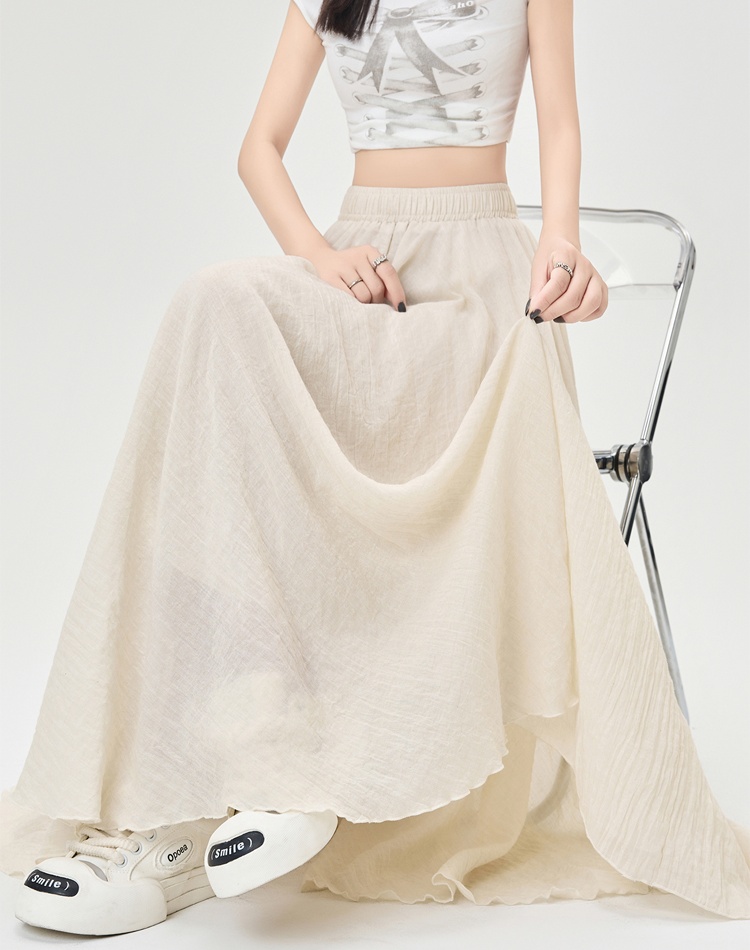 Summer cotton linen skirt big skirt long skirt for women