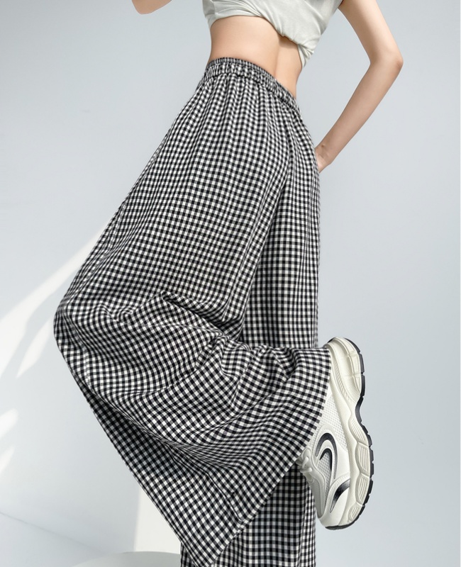 High waist lazy loose skirt straight ice silk wide leg pants