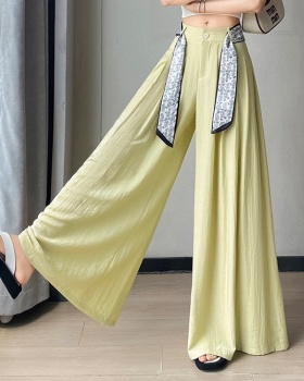 High waist Casual business suit loose trousers for women