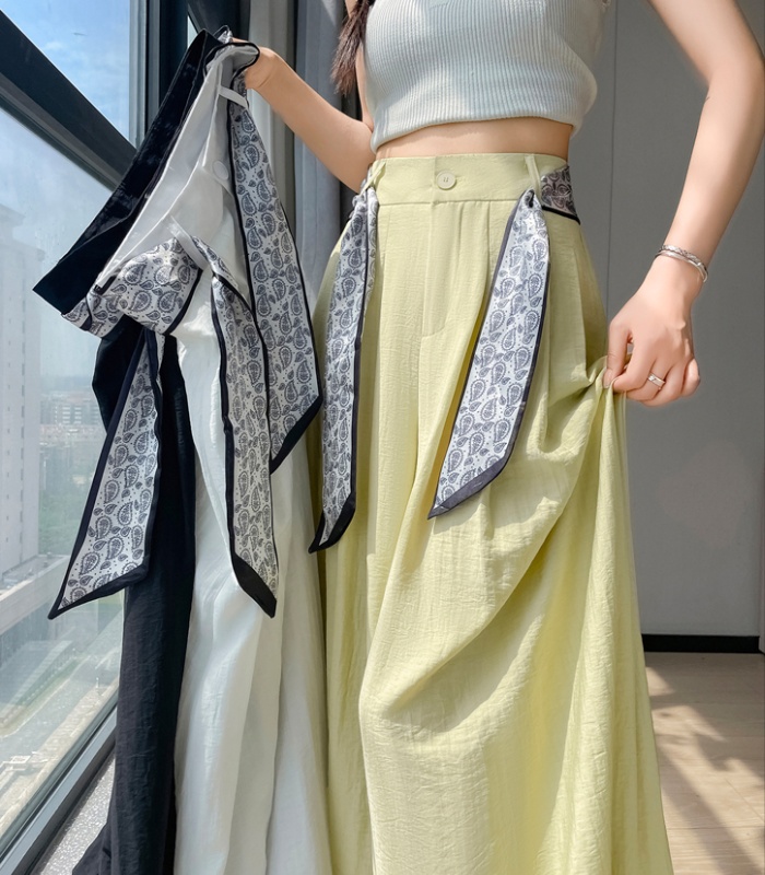 High waist Casual business suit loose trousers for women