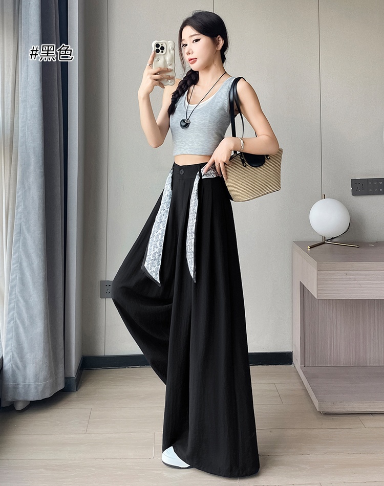 High waist Casual business suit loose trousers for women