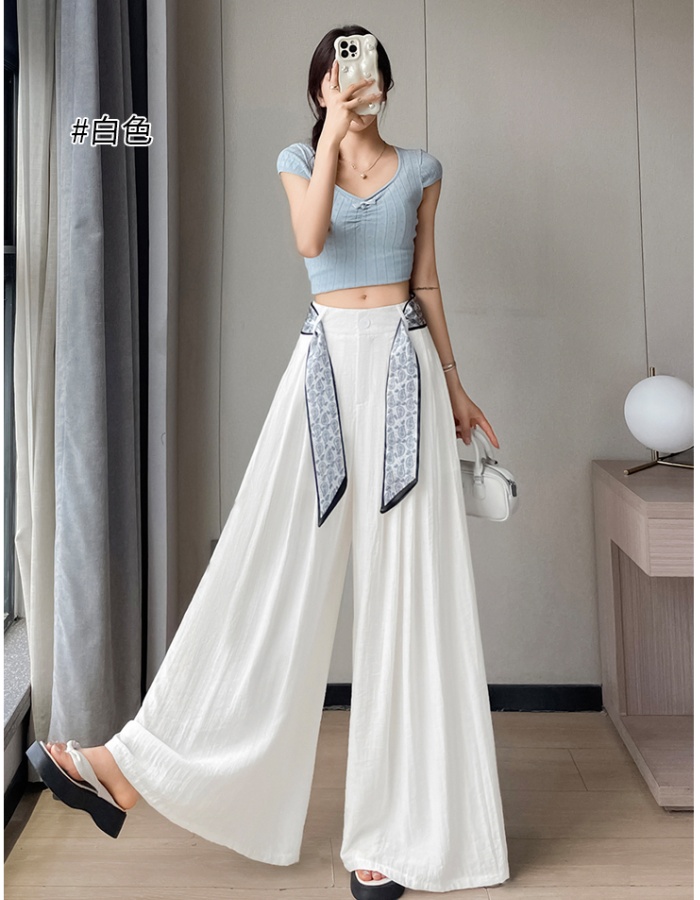 High waist Casual business suit loose trousers for women