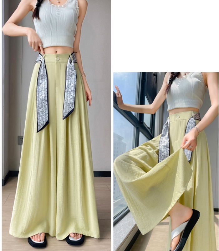 High waist Casual business suit loose trousers for women