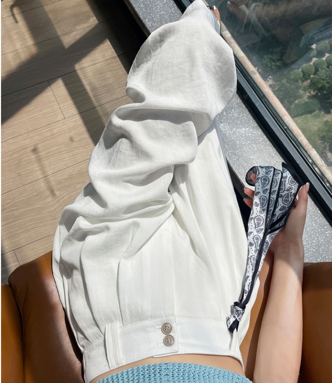 Ice silk business suit summer wide leg pants for women