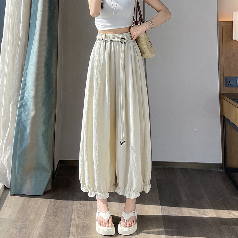 High waist bloomers summer harem pants for women