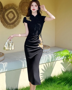 Embroidery fashion dress package hip summer long dress
