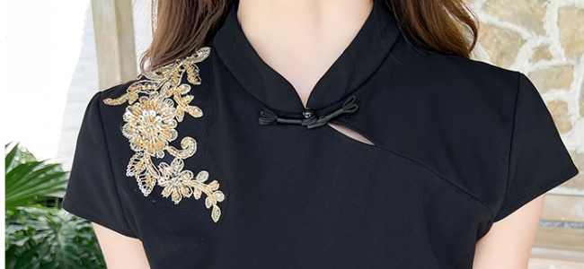 Embroidery fashion dress package hip summer long dress