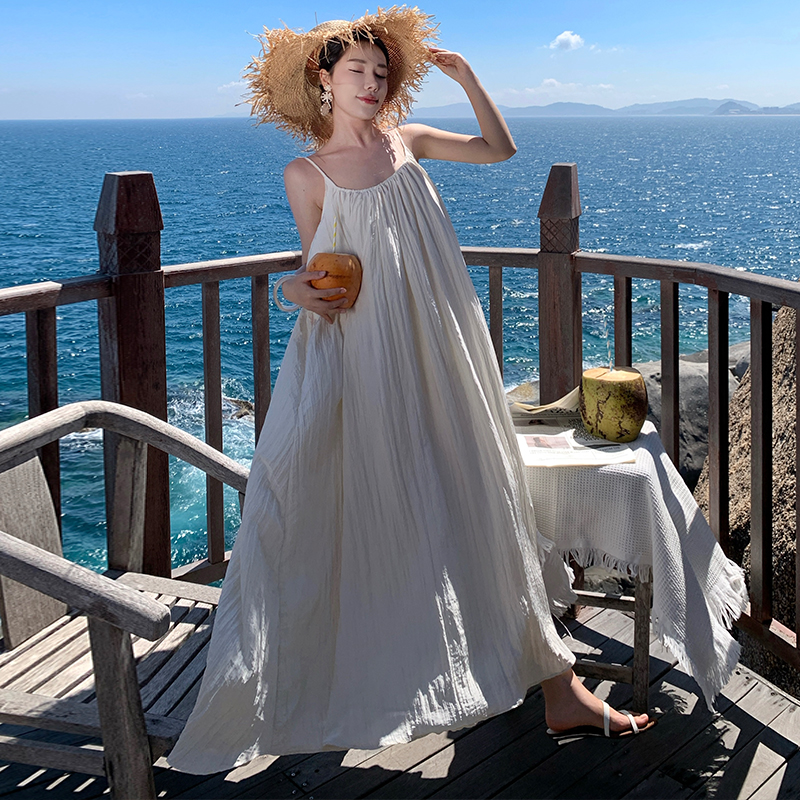 Vacation big halter long dress sexy dress
