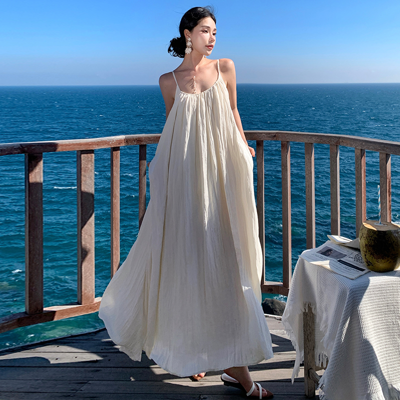 Vacation big halter long dress sexy dress