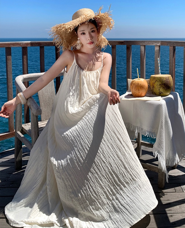 Vacation big halter long dress sexy dress