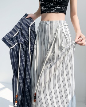 Slim mopping culottes summer cotton linen suit pants