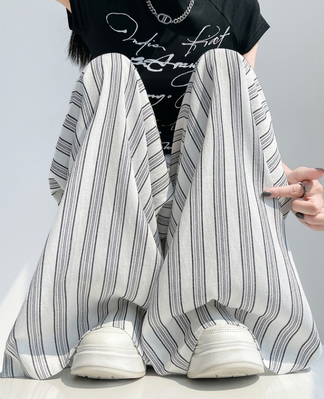 Slim mopping culottes summer cotton linen suit pants