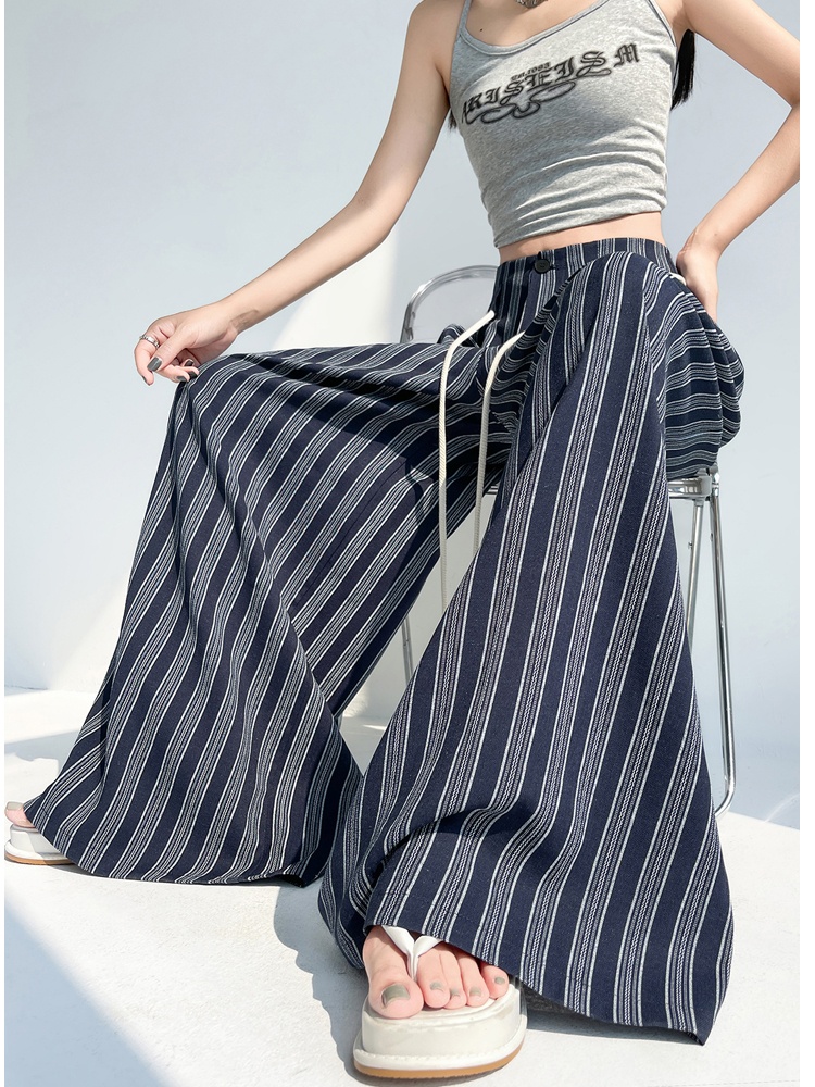 Slim mopping culottes summer cotton linen suit pants