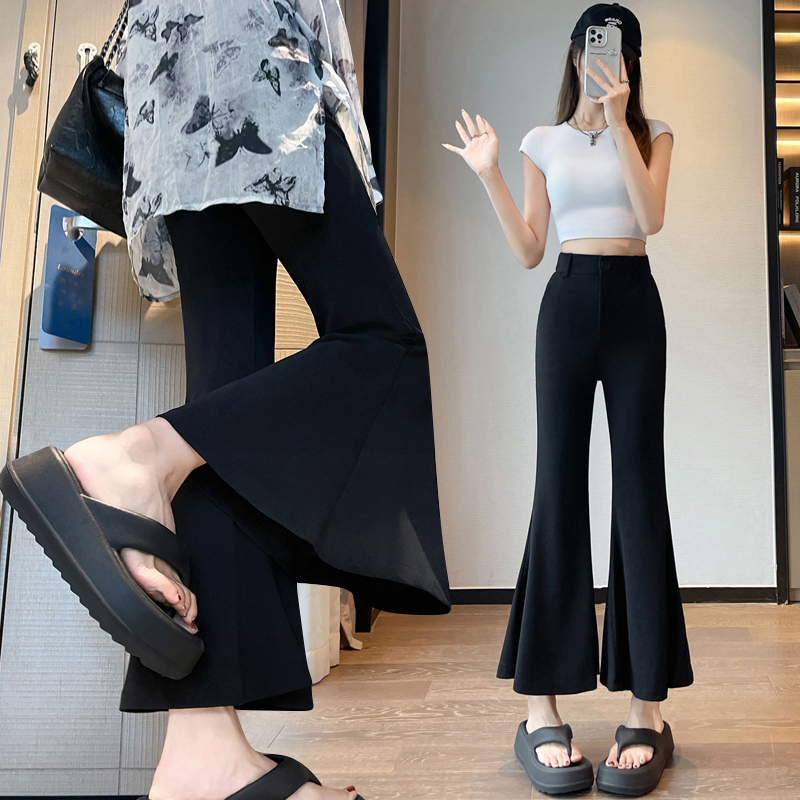 Drape business suit flare pants for women
