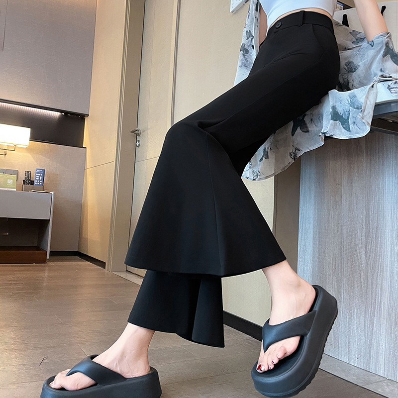 Drape business suit flare pants for women
