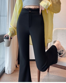 Slim high waist flare pants black suit pants for women