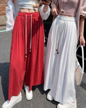 Ice silk culottes nine tenths wide leg pants for women
