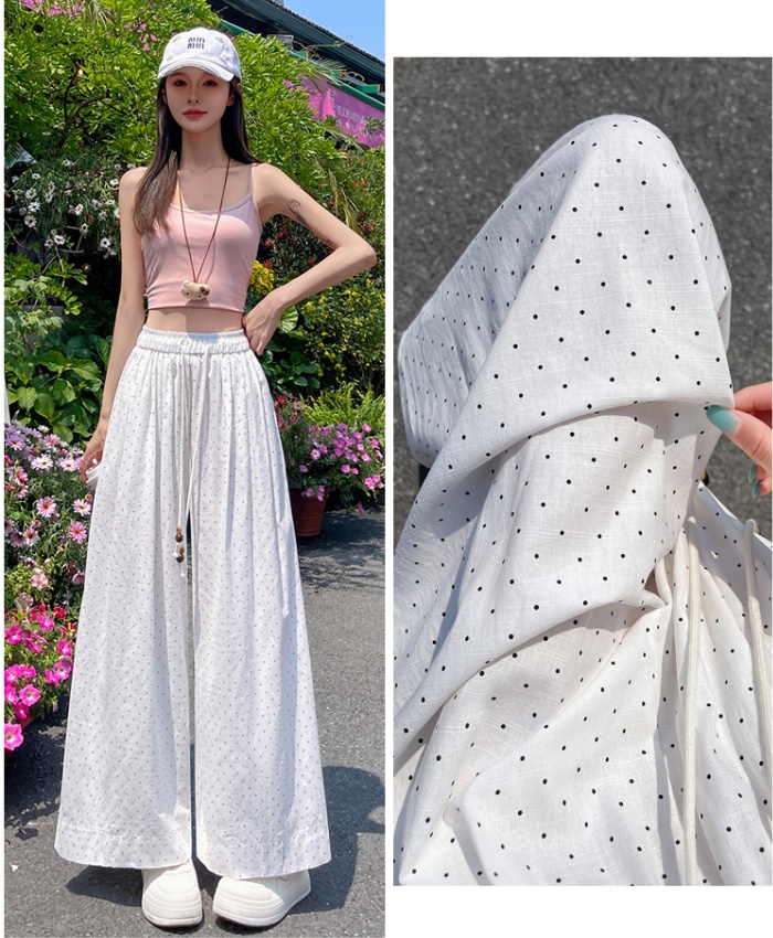 Ice silk culottes nine tenths wide leg pants for women