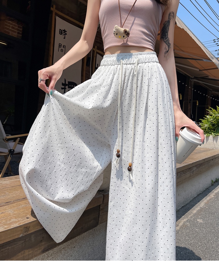 Ice silk culottes nine tenths wide leg pants for women