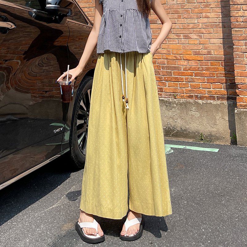Ice silk culottes nine tenths wide leg pants for women