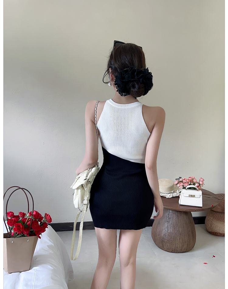 Package hip knitted sexy ladies wrapped chest dress