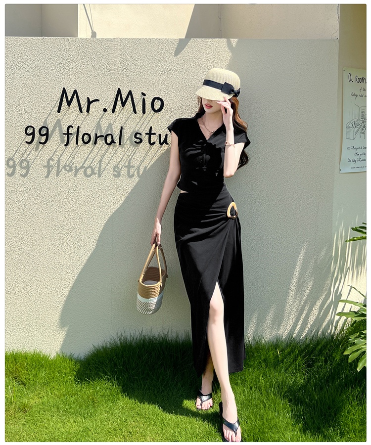 Korean style lazy tops slim skirt 2pcs set