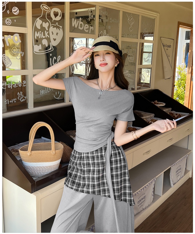 Summer casual pants show young tops 2pcs set for women