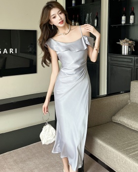Elegant temperament dress strapless strap dress