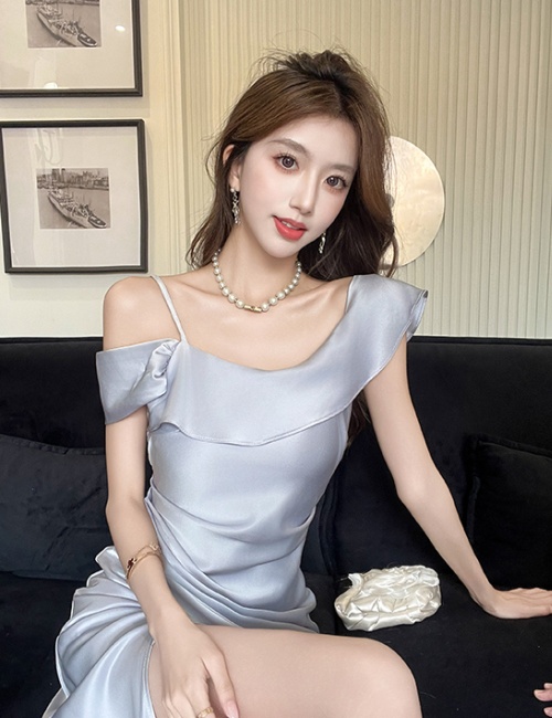 Elegant temperament dress strapless strap dress