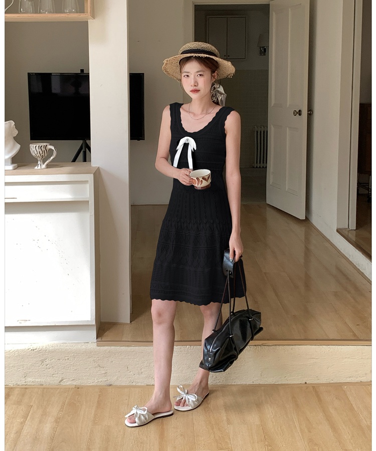 Knitted white sleeveless dress chanelstyle dress