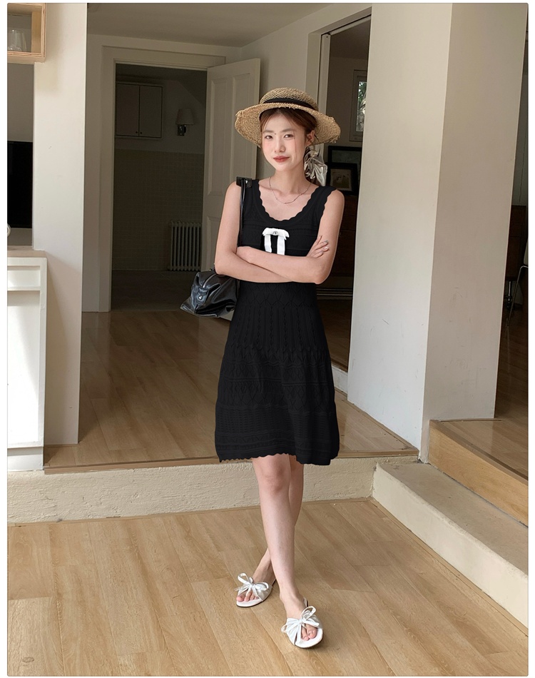 Knitted white sleeveless dress chanelstyle dress