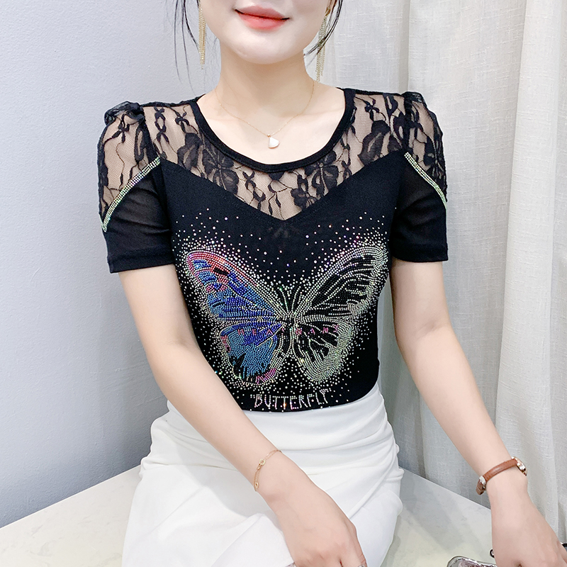 Butterfly T-shirt Korean style small shirt for women