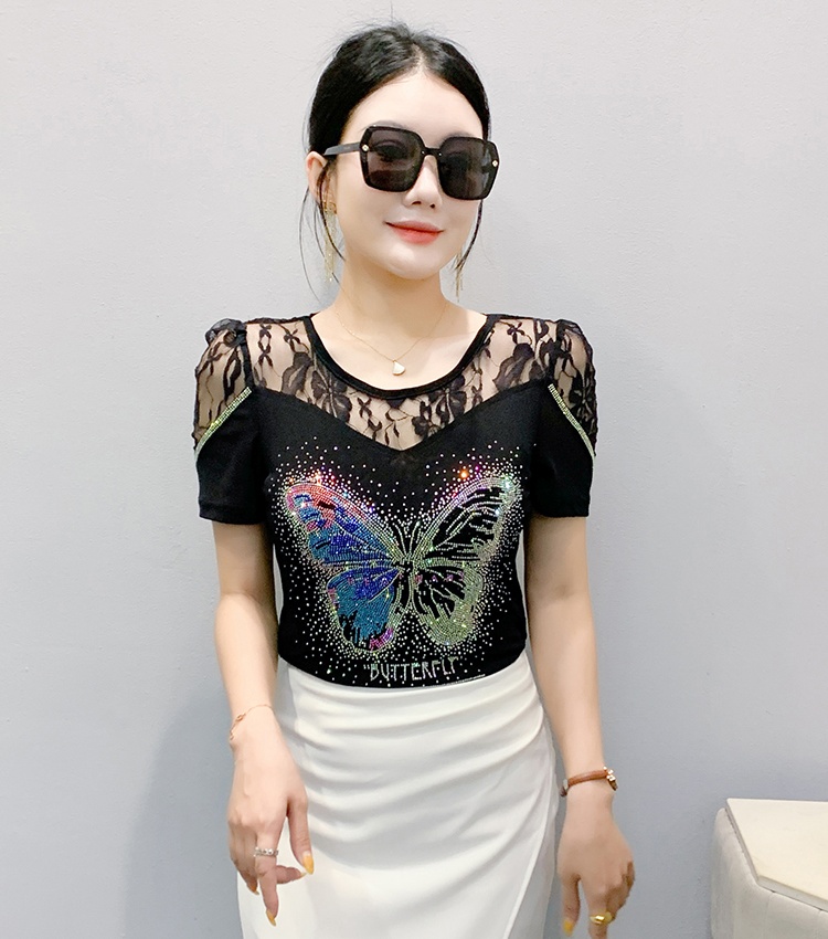 Butterfly T-shirt Korean style small shirt for women