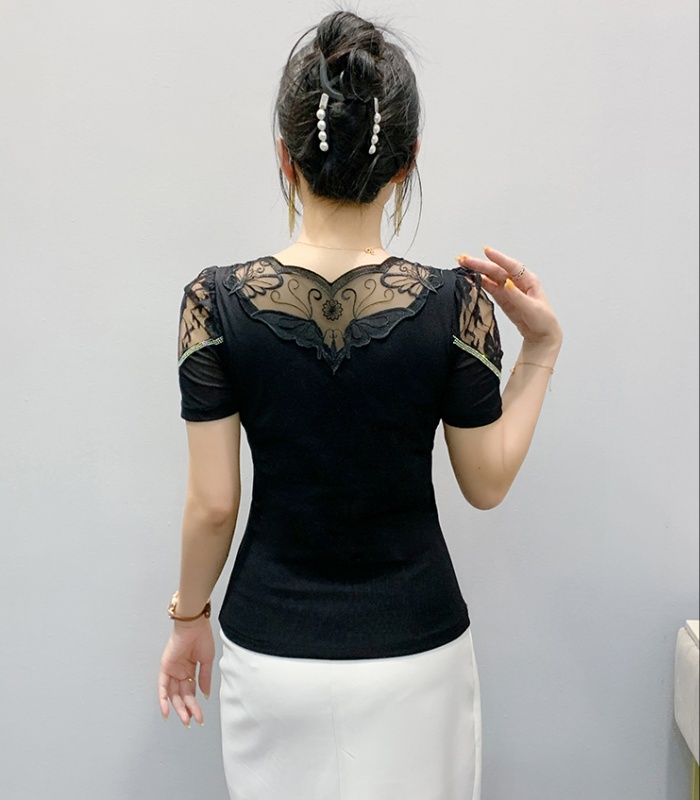 Butterfly T-shirt Korean style small shirt for women