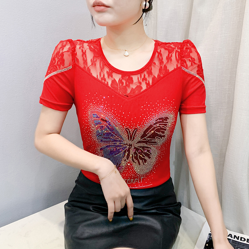 Butterfly T-shirt Korean style small shirt for women