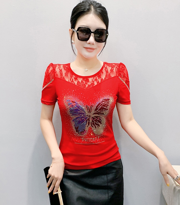 Butterfly T-shirt Korean style small shirt for women