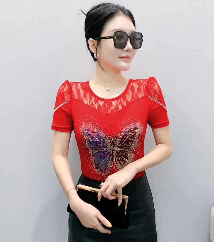 Butterfly T-shirt Korean style small shirt for women