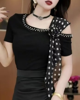 All-match elegant slim short sleeve T-shirt for women
