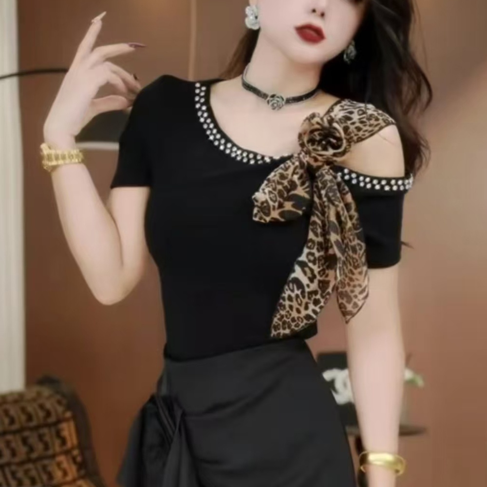All-match elegant slim short sleeve T-shirt for women