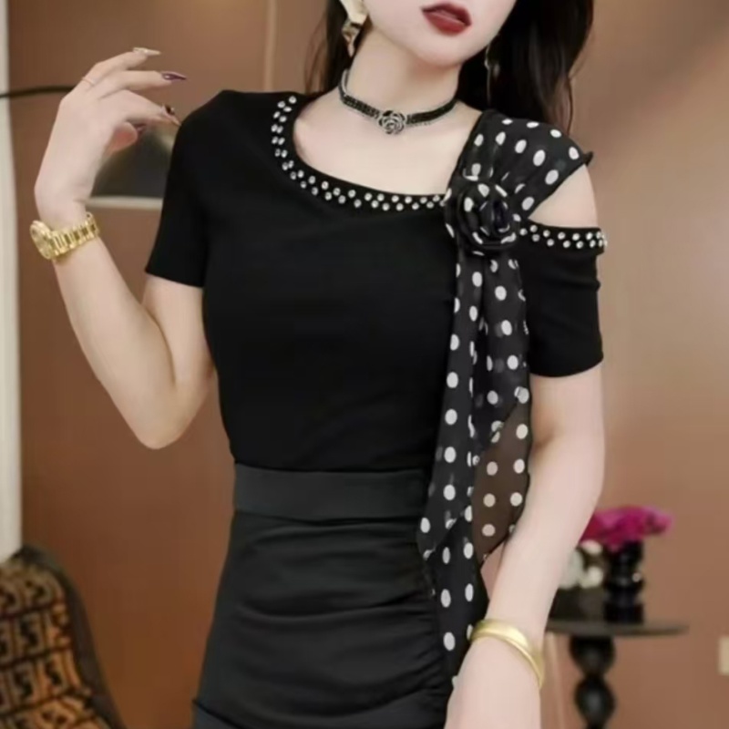 All-match elegant slim short sleeve T-shirt for women