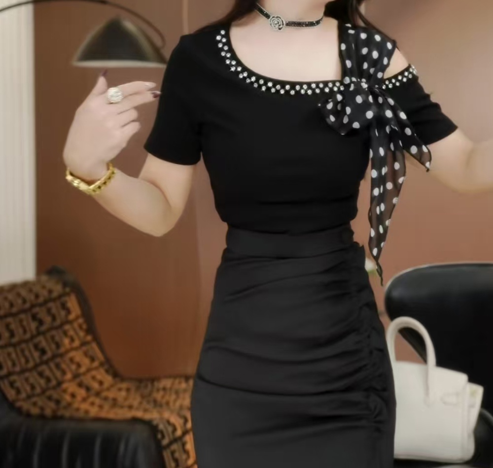 All-match elegant slim short sleeve T-shirt for women