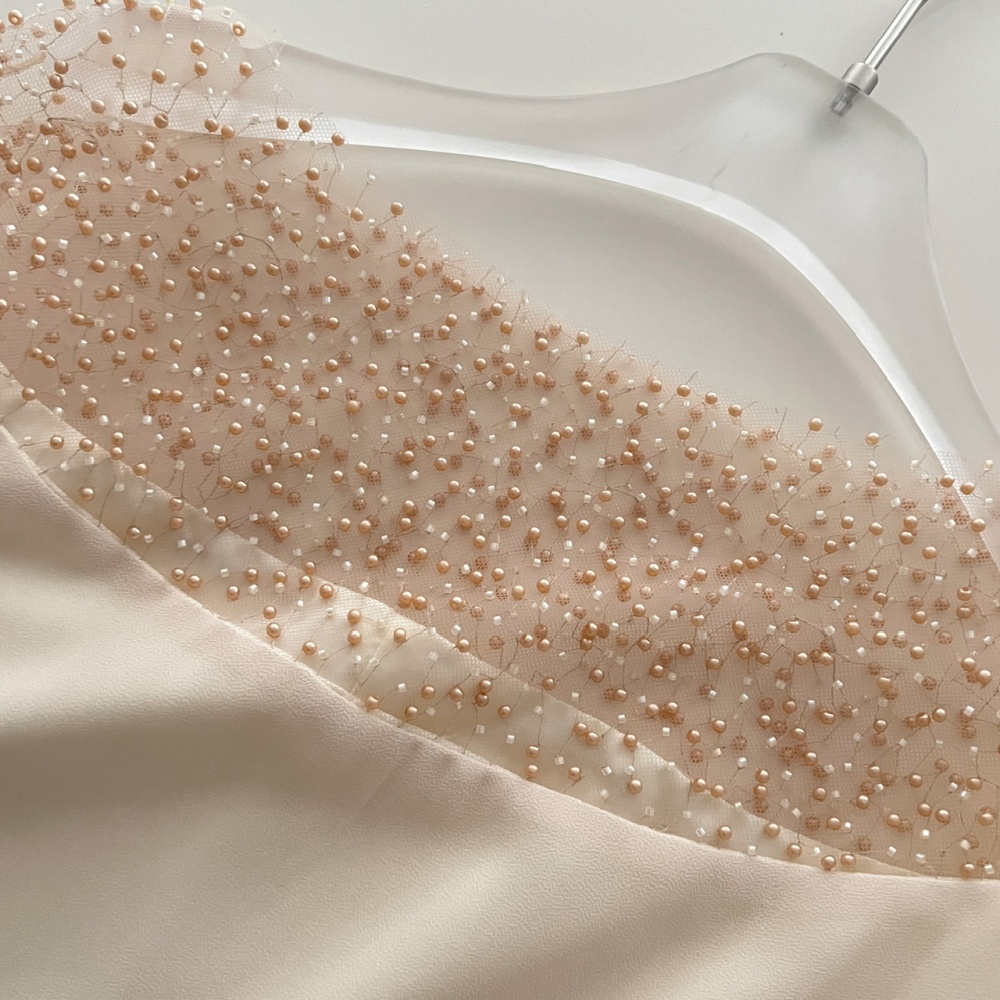 Chiffon shirt pearl cloak