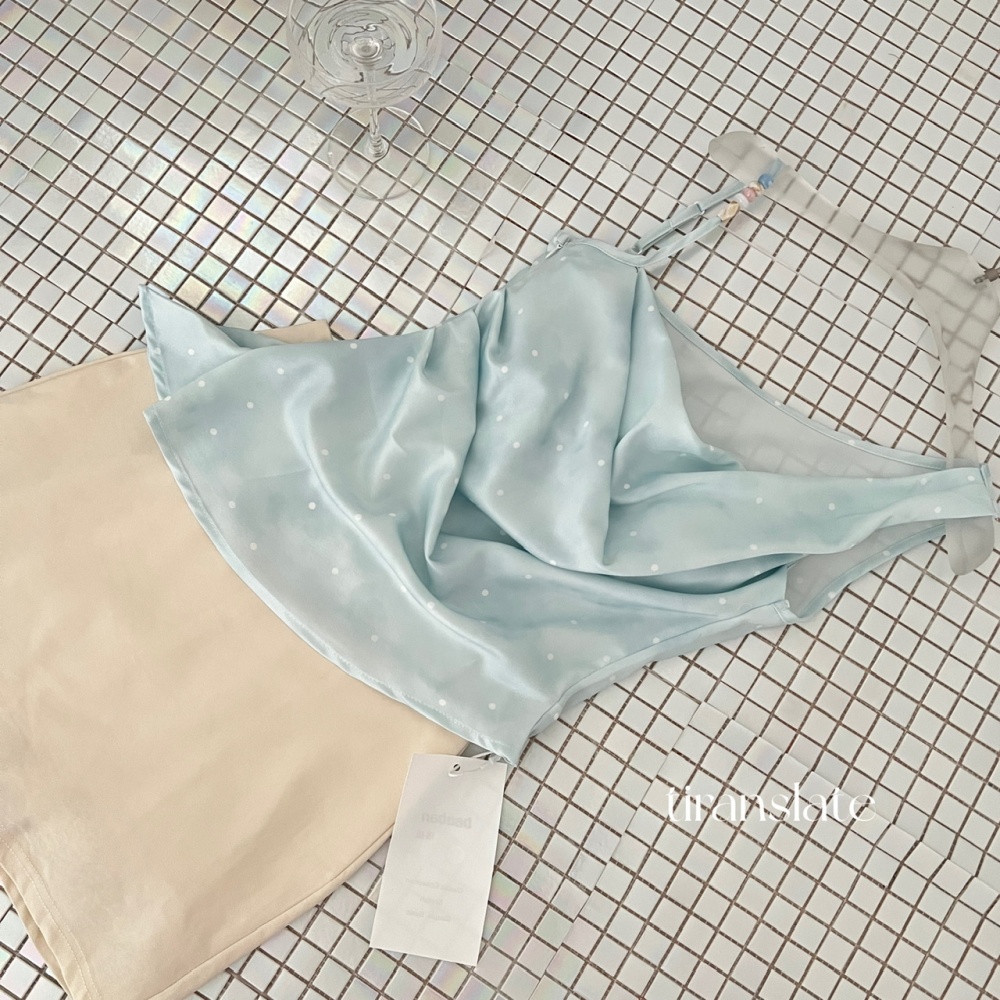 Swan summer short skirt wrapped chest sling tops a set