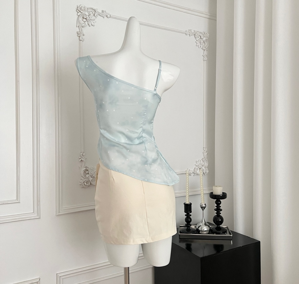 Swan summer short skirt wrapped chest sling tops a set